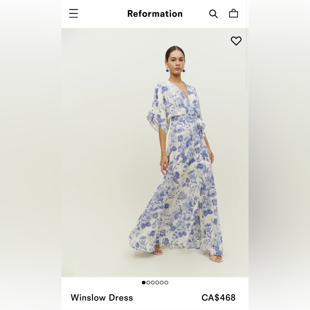 REFORMATION - Winslow Dress, Size L in Lucerne